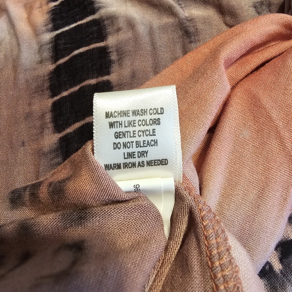 Tie-Dye Open Front Cardigan - Orange and Black - Picture 5 of 5